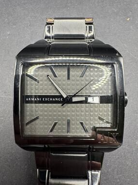 Armani Exchange Date Watch Men 43mm Silver Textured Dial Gunmetal AX2067